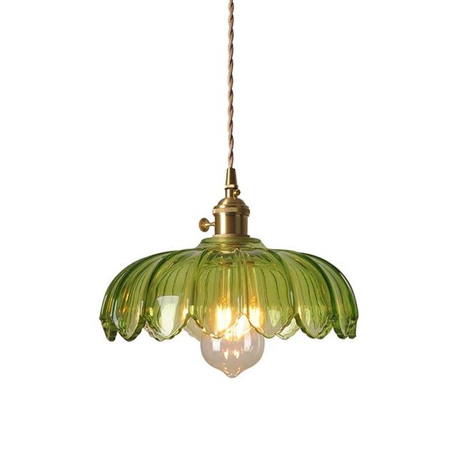 UMhouse Green Pendant Light Fixtures,Brass Switch Pendant Ceiling Lamp for Kitchen Island (Green) LHDDG-2109