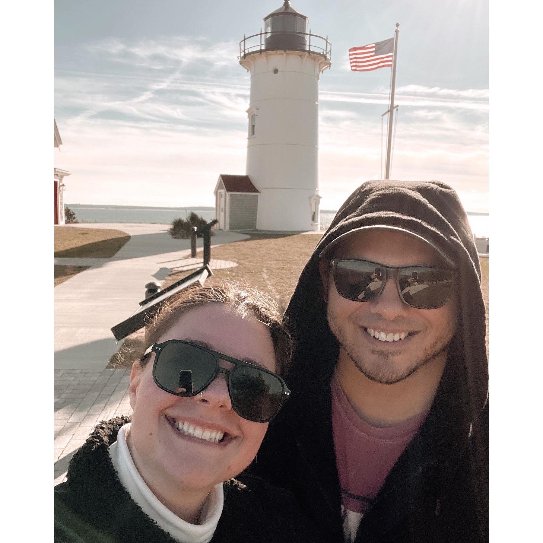 Visiting Nobska lighthouse November 2023 where we will say "I do" in July.