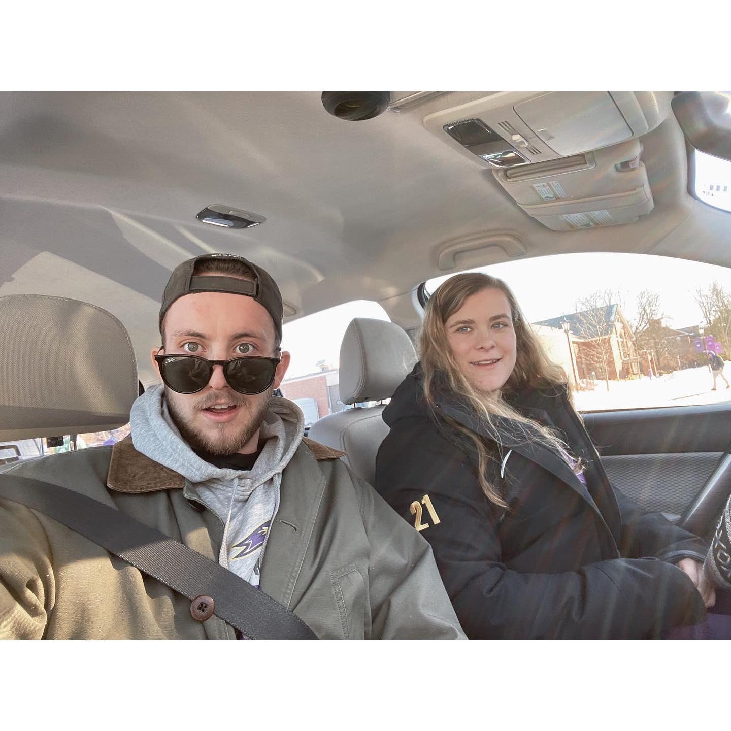 Driving around campus