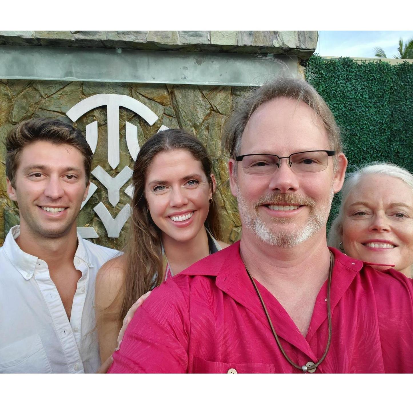 Night of proposal celebrating with the Barfields in Mexico