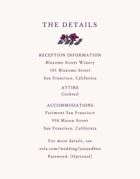 Brighton | Eggplant | Zola Wedding Enclosure Cards