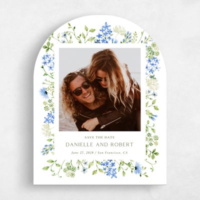Blue Arch Wedding Save the Date - Rydal Photo