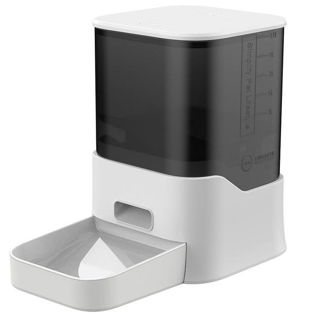 DOGNESS 11L Automatic Dog Feeder Large Breed, Timed Dog Feeder Extra Large, Programmable Auto Pet Food Dispenser Feeder, Portion Control, 5000 mAh Battery and Plug-in Power (White)