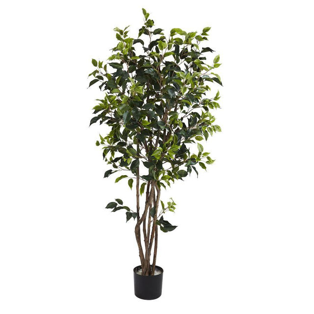 Faux Potted Ficus Bushy Tree