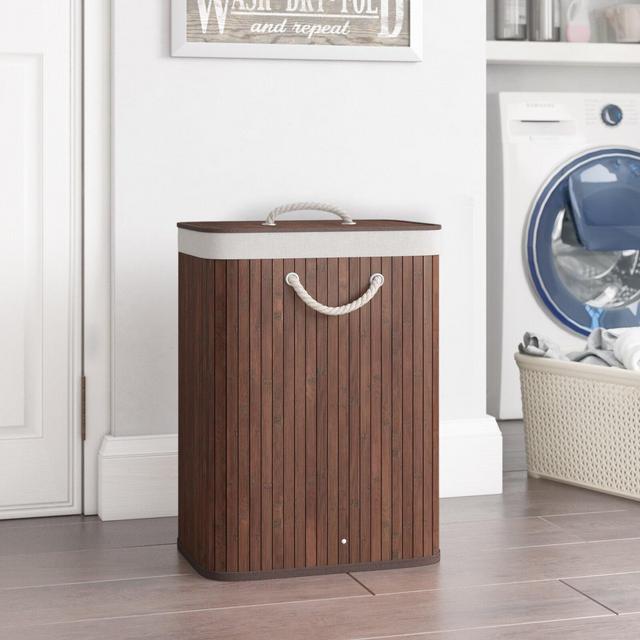 Bamboo Rectangular Laundry Hamper