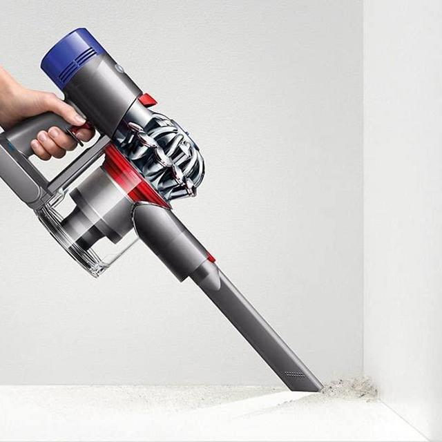 Premium Dyson V8 Fluffy Lightweight HEPA Cordless Stick Vacuum Cleaner, Red: Bagless, Cord Free, Powerful, Whole Machine Filtration, Rechargeable, Ergonomic+ One Maxitek Microfiber Cloth