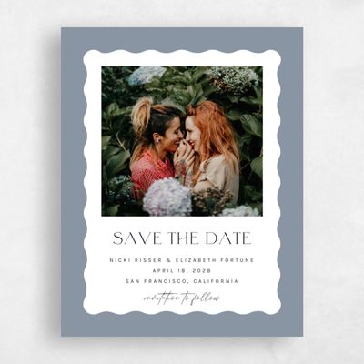 Dusty Blue Wedding Save the Date - Spencer Photo