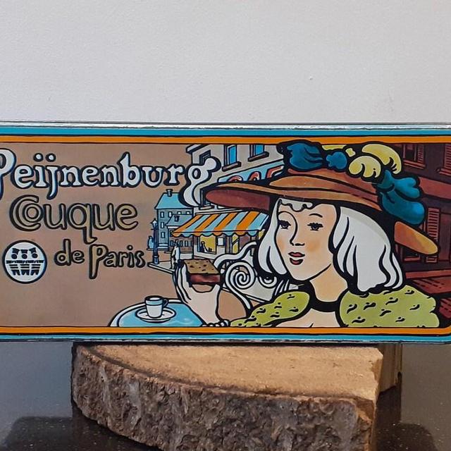 Peijnenburg - Holland, cheerful and colorful tin for gingerbread by Peijenburg, 'Couque de Paris', collector's item, manufactured 1976