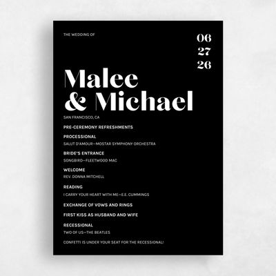 Black Wedding Program - Vitale