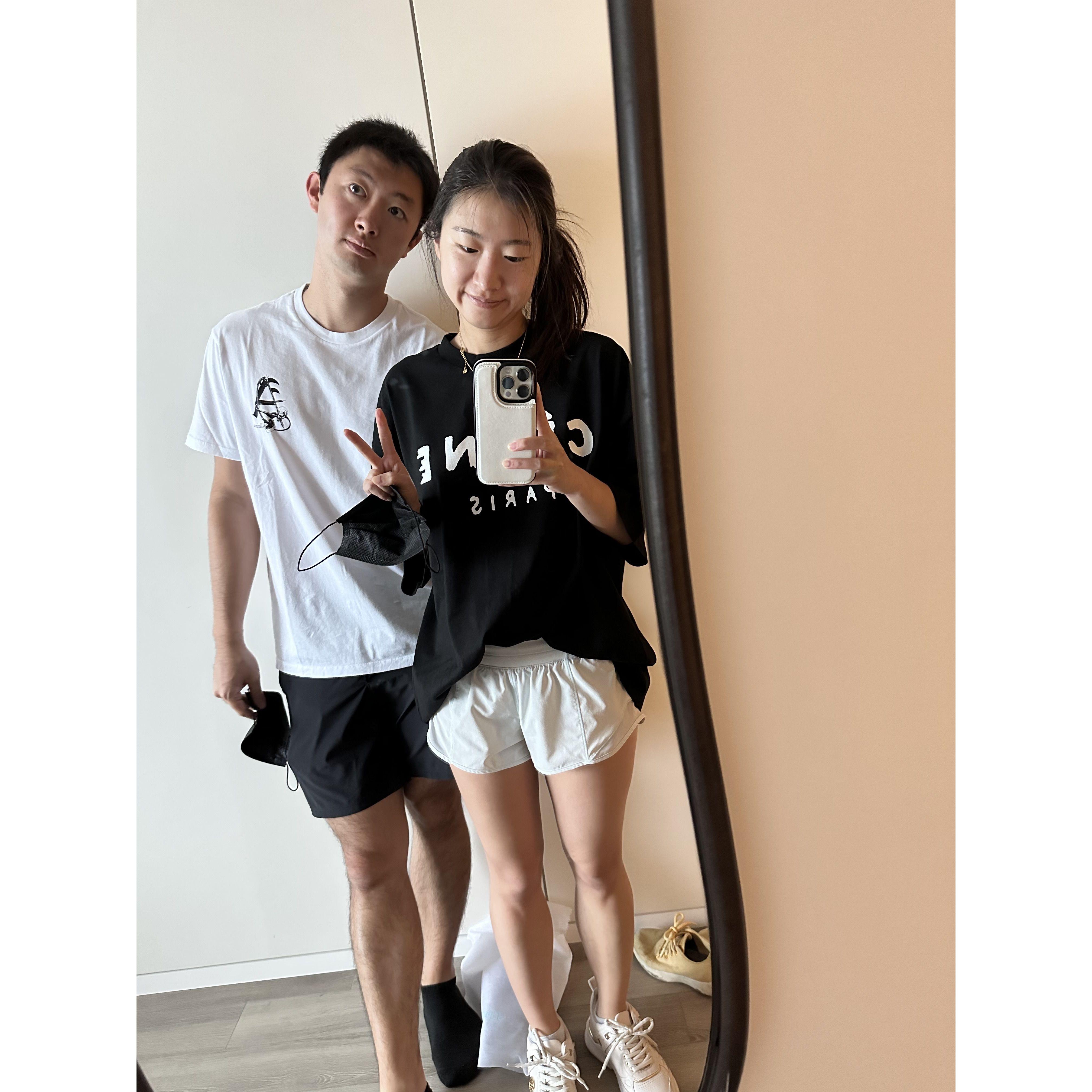 October 2022, Jeju - Mirror selfie before going downstairs for hotel brunch. Look at us stylin'.
