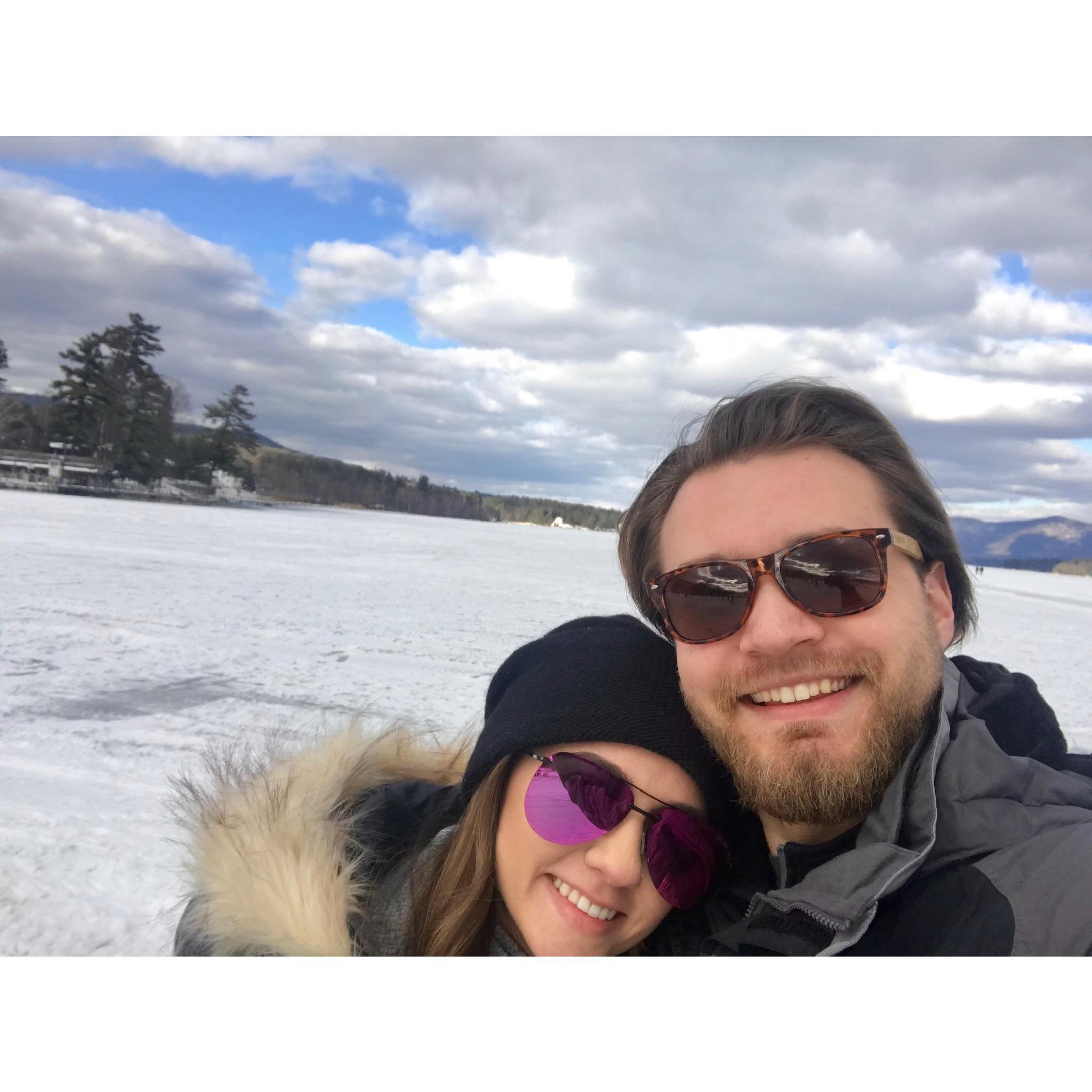 Visited Lake George in February of 2018 to experience the Winter Festival. Standing out on the middle of frozen LG was so surreal.