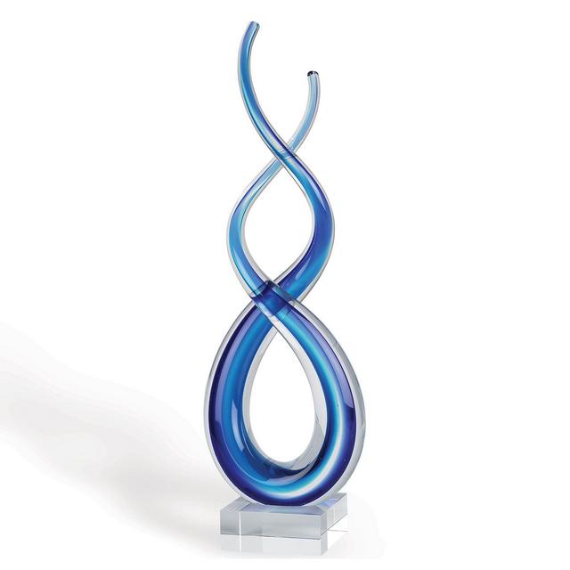 Badash Crystal Touch Of The Blues Art Glass Sculpture