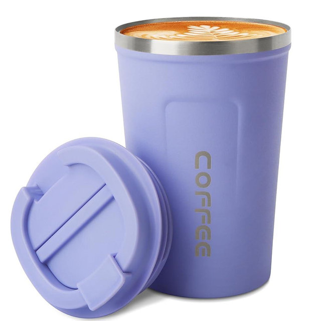 12 oz Stainless Steel Vacuum Insulated Tumbler - Coffee Travel Mug Spill Proof with Lid - Thermos Cup for Keep Hot/Ice Coffee,Tea and Beer