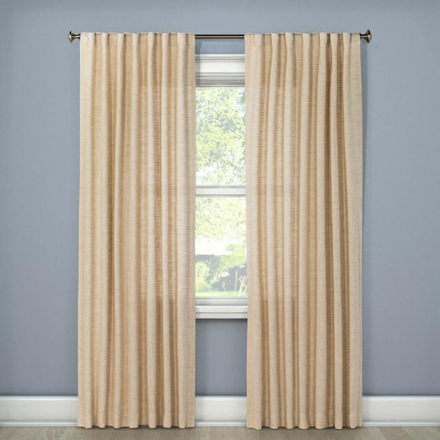 95"x54" Textured Weave Back Tab Window Curtain Panel Cream - Threshold™