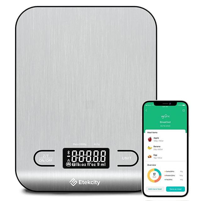 Etekcity Food Nutrition Kitchen Scale, Digital Grams and Ounces for Weight Loss, Baking, Cooking, Keto and Meal Prep, Large, 304 Stainless Steel