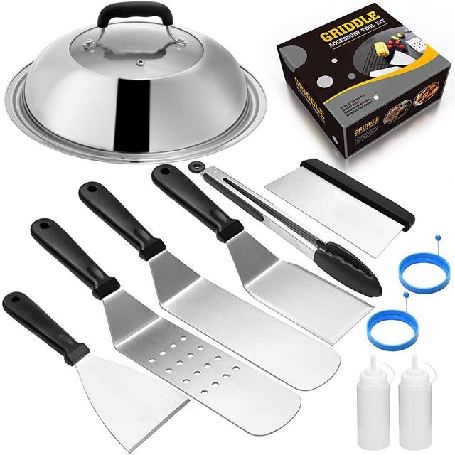 Griddle Assecories Compatible with Blackstone and Camp Chef, Flat Top Griddle Scraper Tool with Melting Dome for Outdoor Cooking,Teppanyaki, Hibachi, BBQ