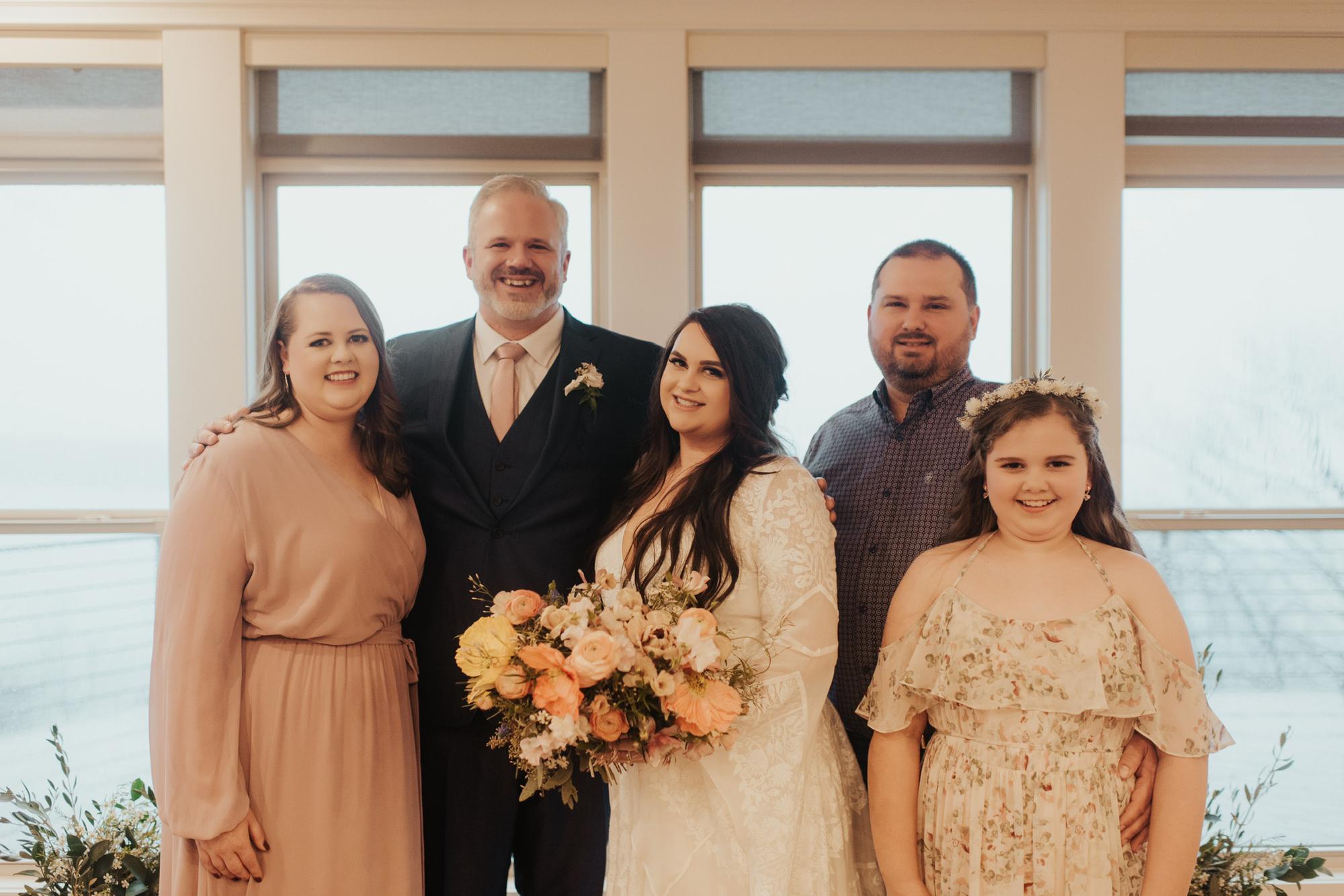The bride’s brother, sister-in-law, and niece: Cale, Ashley, and Tylee