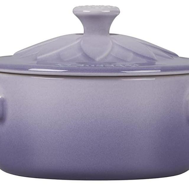 Le Creuset Stoneware Mini Round Cocotte with Flower Lid, 8oz, Provence