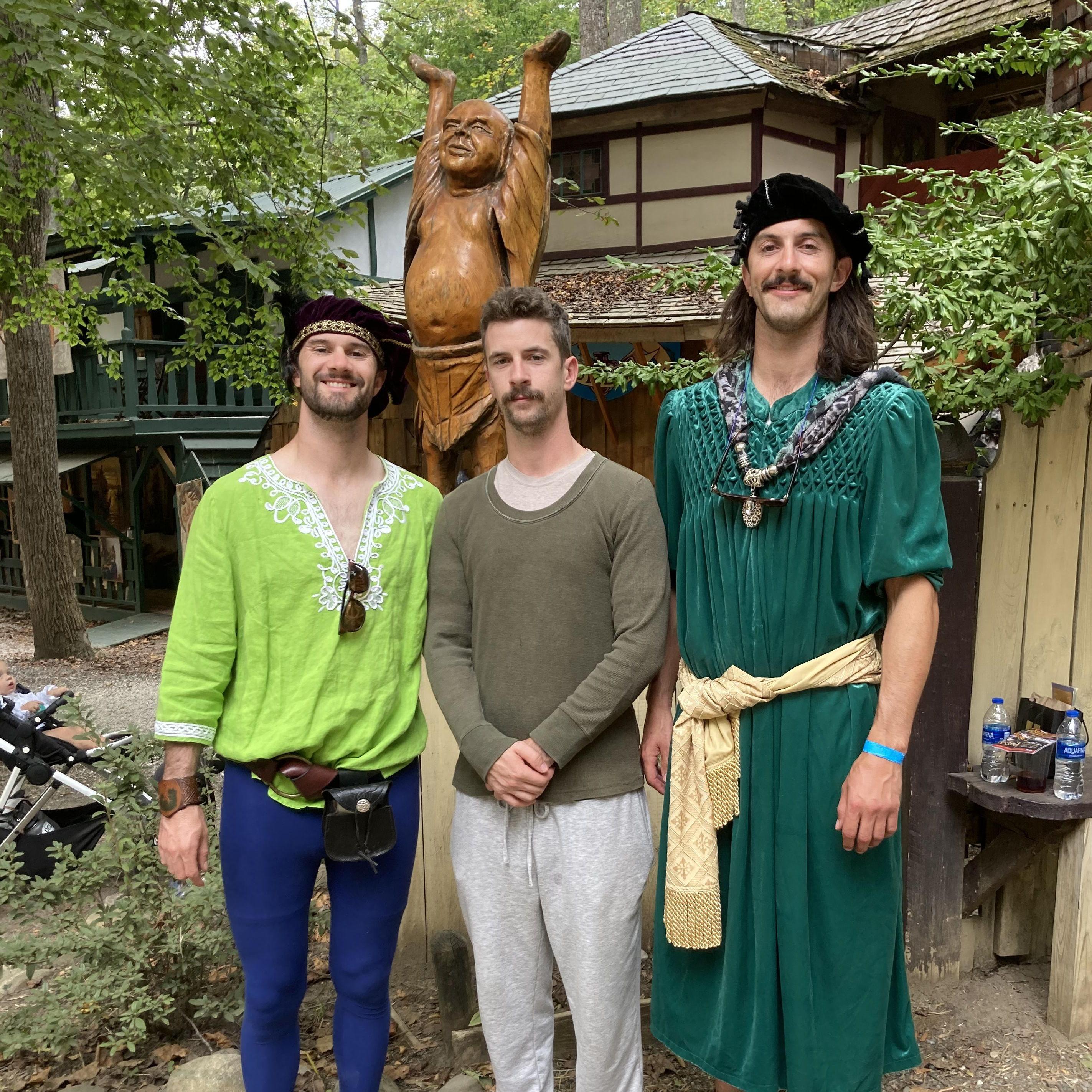 The boys at Renn Fest, where Drew inexplicably grows 9 inches