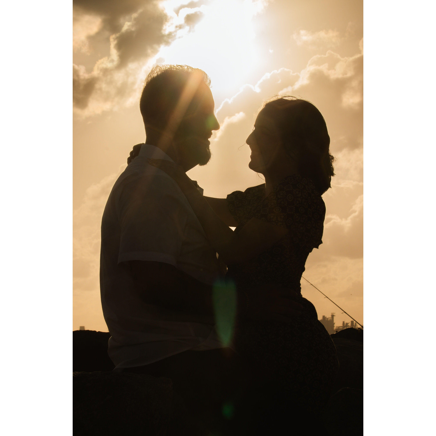 "A perfect match, even in the shadows—love lighting the way."