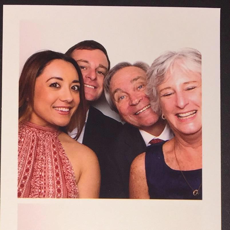 With Eric's parents, Michael and Georgia, at Zack and Tina's wedding.