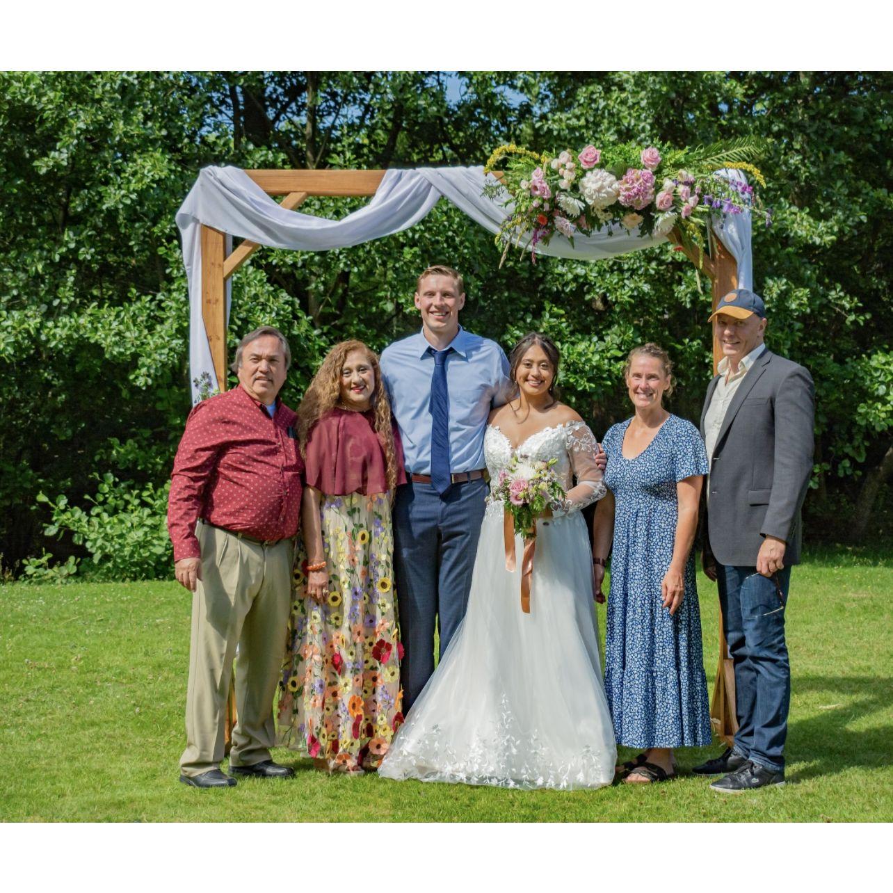 Our outdoor wedding in Sweden on June 29th, 2024 where our families have met for the first time.