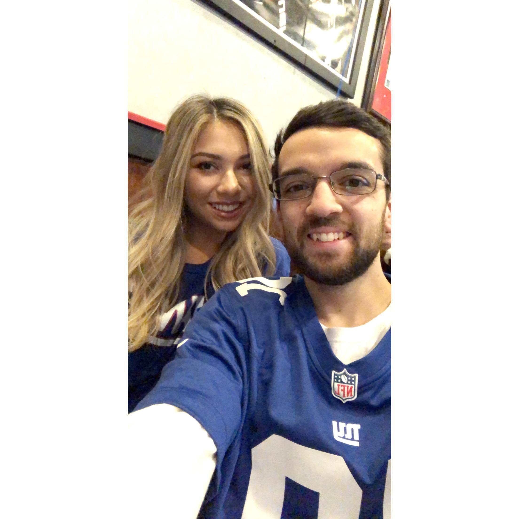 Sometimes our weekend dates include lunch at Backyard Bistro with the NY Giants Fan Club!