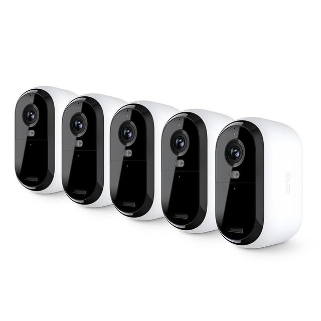Arlo Essential Security Camera 2K 5 Camera Bundle | Indoor - Outdoor | 2nd Gen | Wireless with Spotlight, Color Night Vision | Battery gets Charged with Solar Panels | White