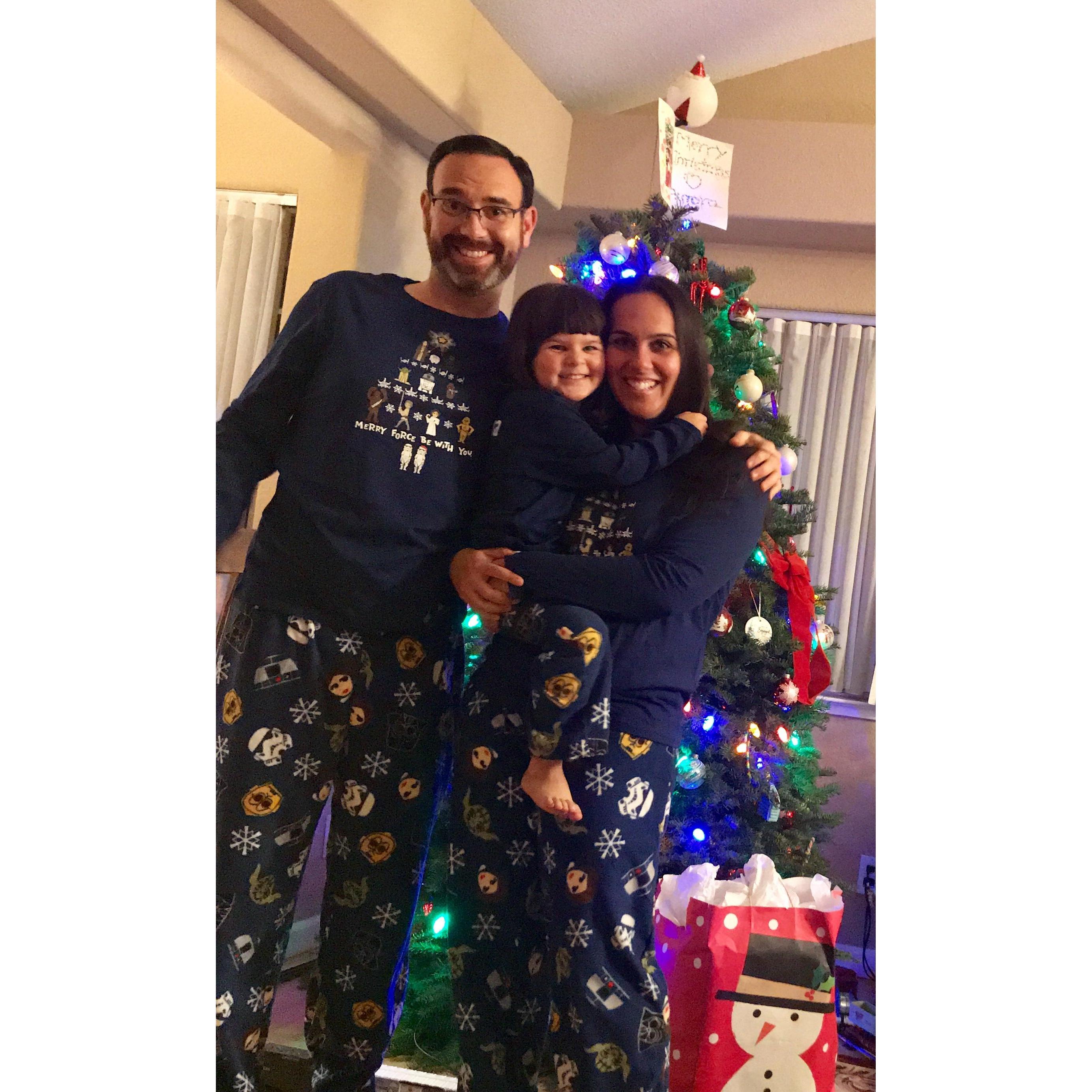 Matchy-matchy Star Wars jammies.