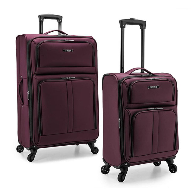 U.S. Traveler Anzio Softside Expandable Spinner Luggage, Burgundy, 2-Piece Set (22/30)