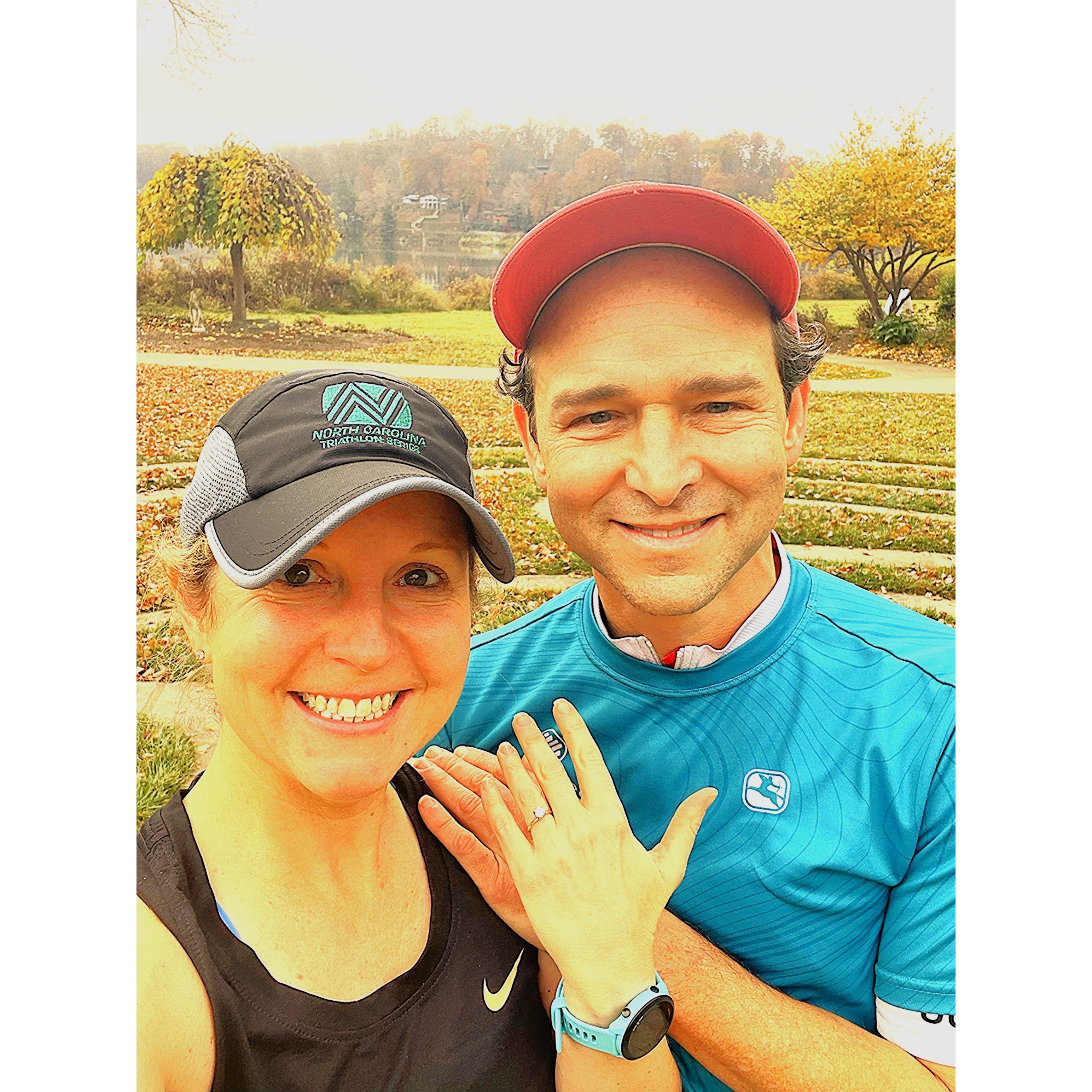 We got engaged and walked the labyrinth.