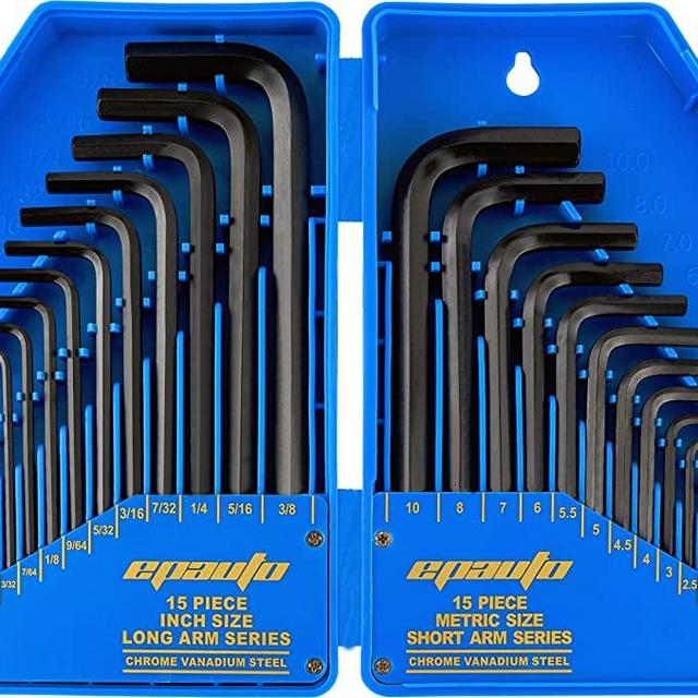 EPAuto Hex Key Wrench Set, 30-Piece, (0.028-3/8 inch,0.7-1.0mm)