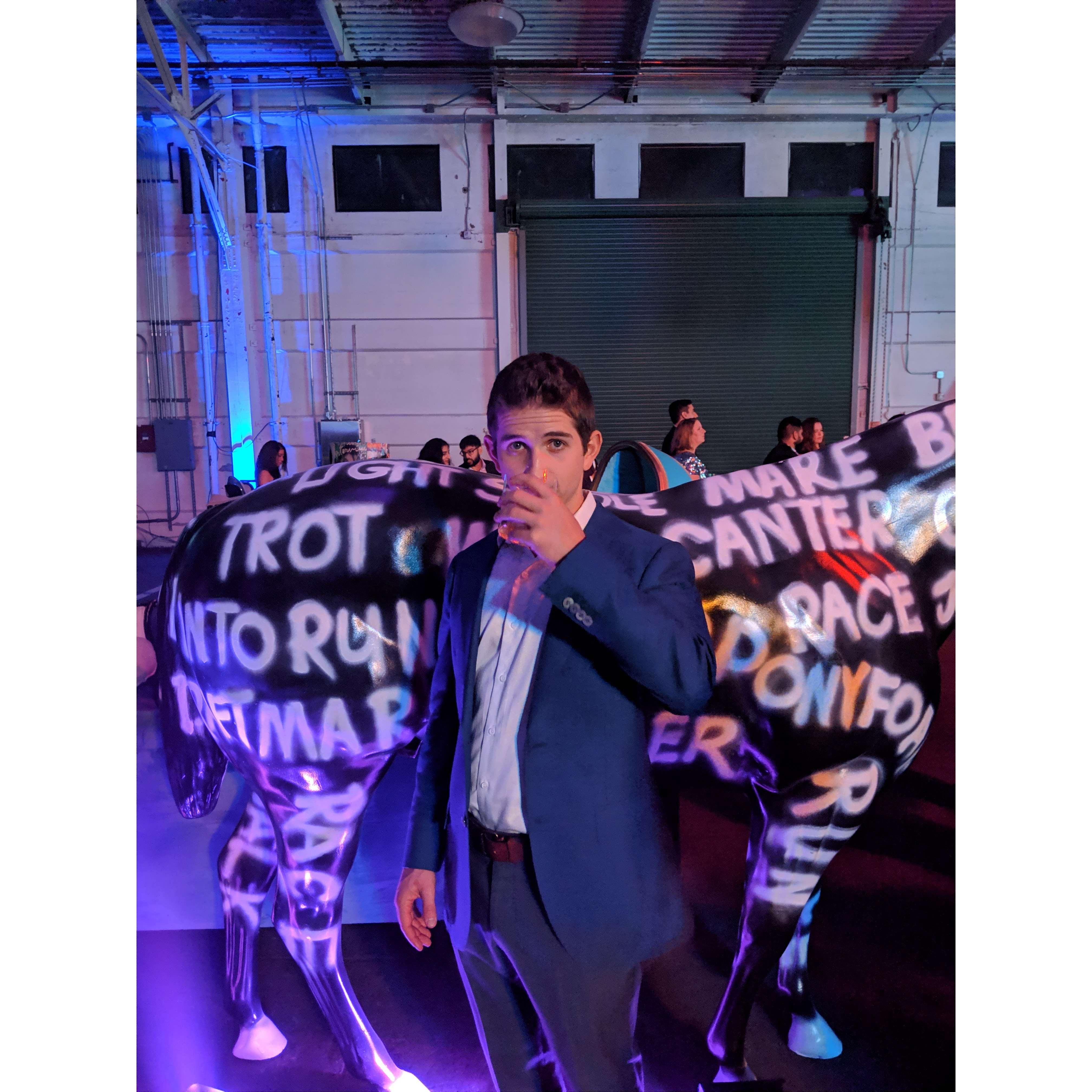The night we met, at a 2018 Dropbox holiday party!