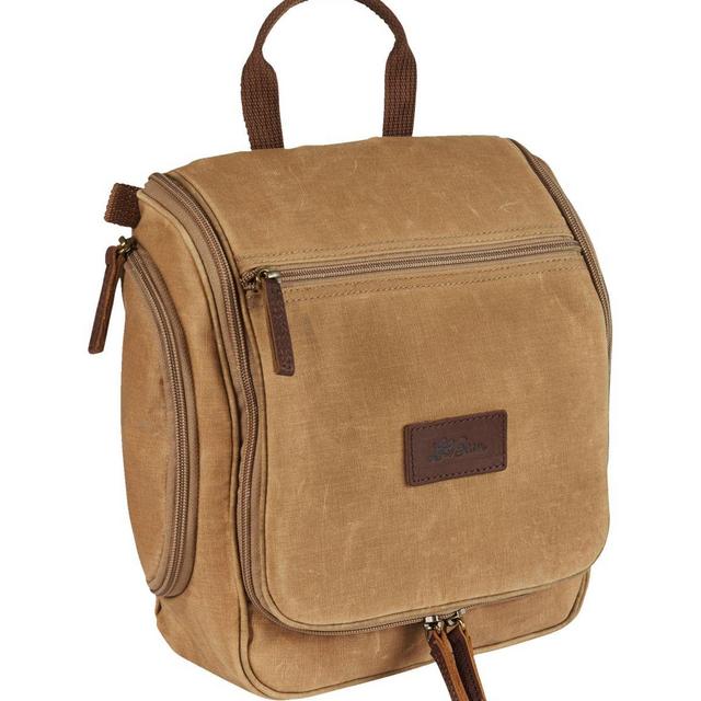 Waxed-Canvas Personal Organizer Toiletry Bag, Medium
