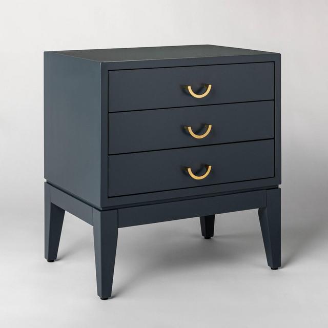 Quail Hill 3 Drawer Nightstand Navy - Threshold™ designed with Studio McGee