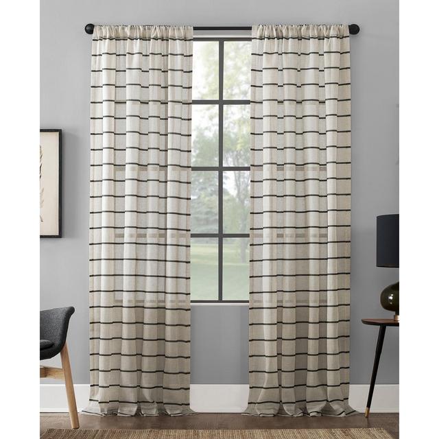 Clean Window Twill Stripe Anti-Dust Curtain Panel, 52" x 84"