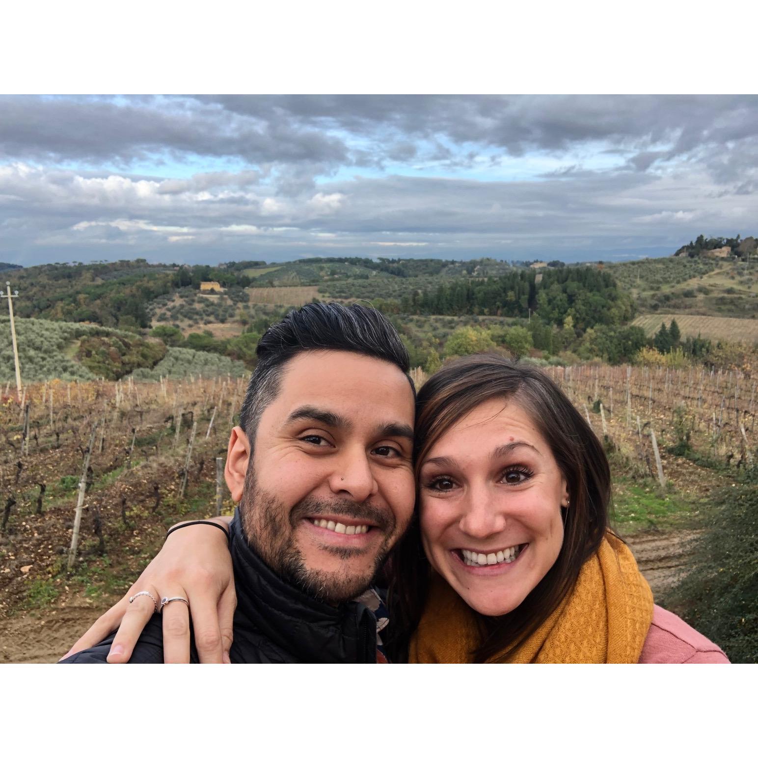 Wine tasting in Tuscany.
