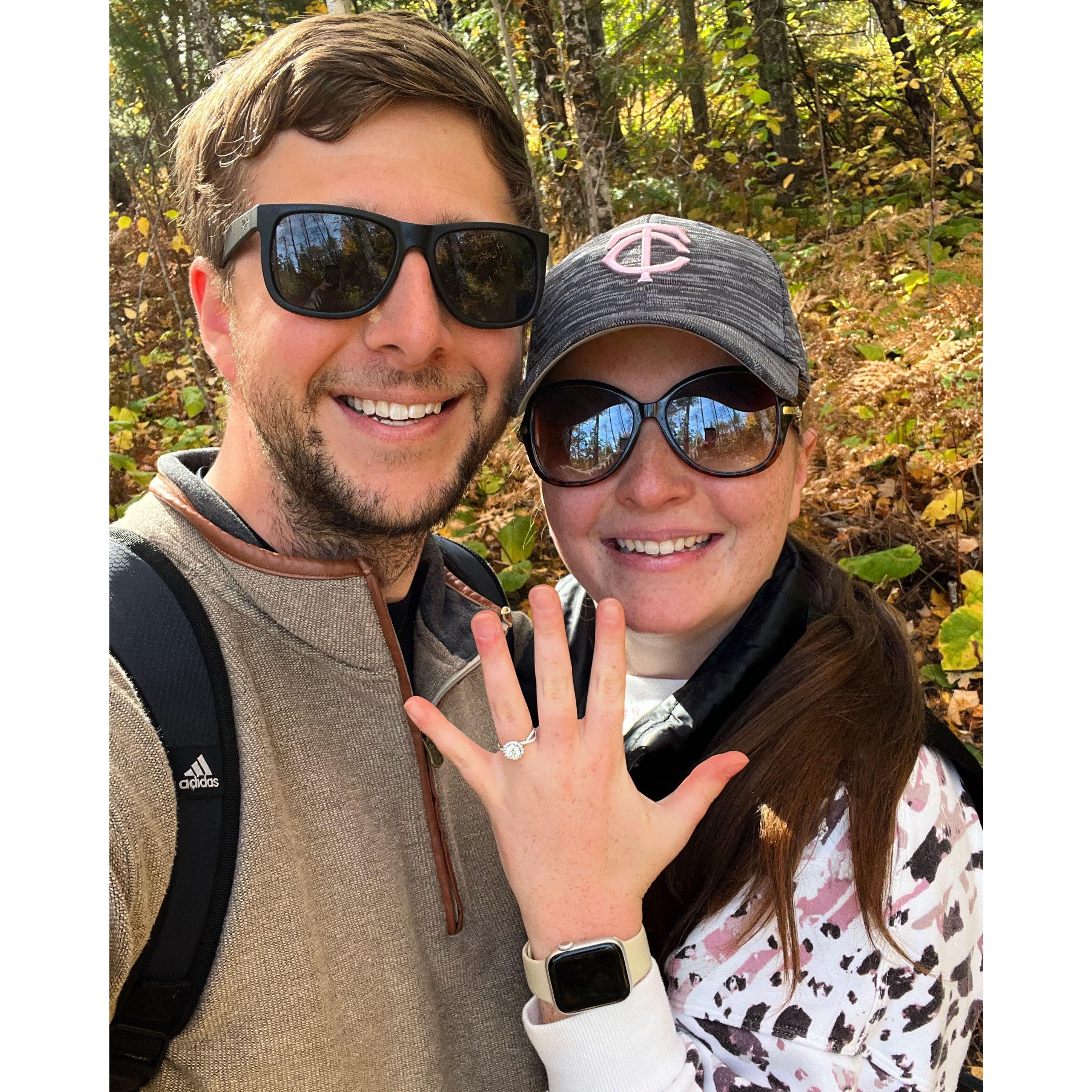 Moments after our engagement! This is the only picture we took since it was just the two of us :)