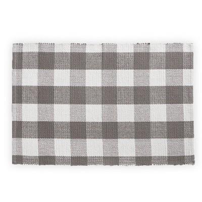 Farmhouse Living Buffalo Kitchen Mat Gray and White