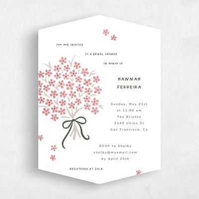 White Diamond Wedding Wedding Shower Invitation - Kaiya Portrait