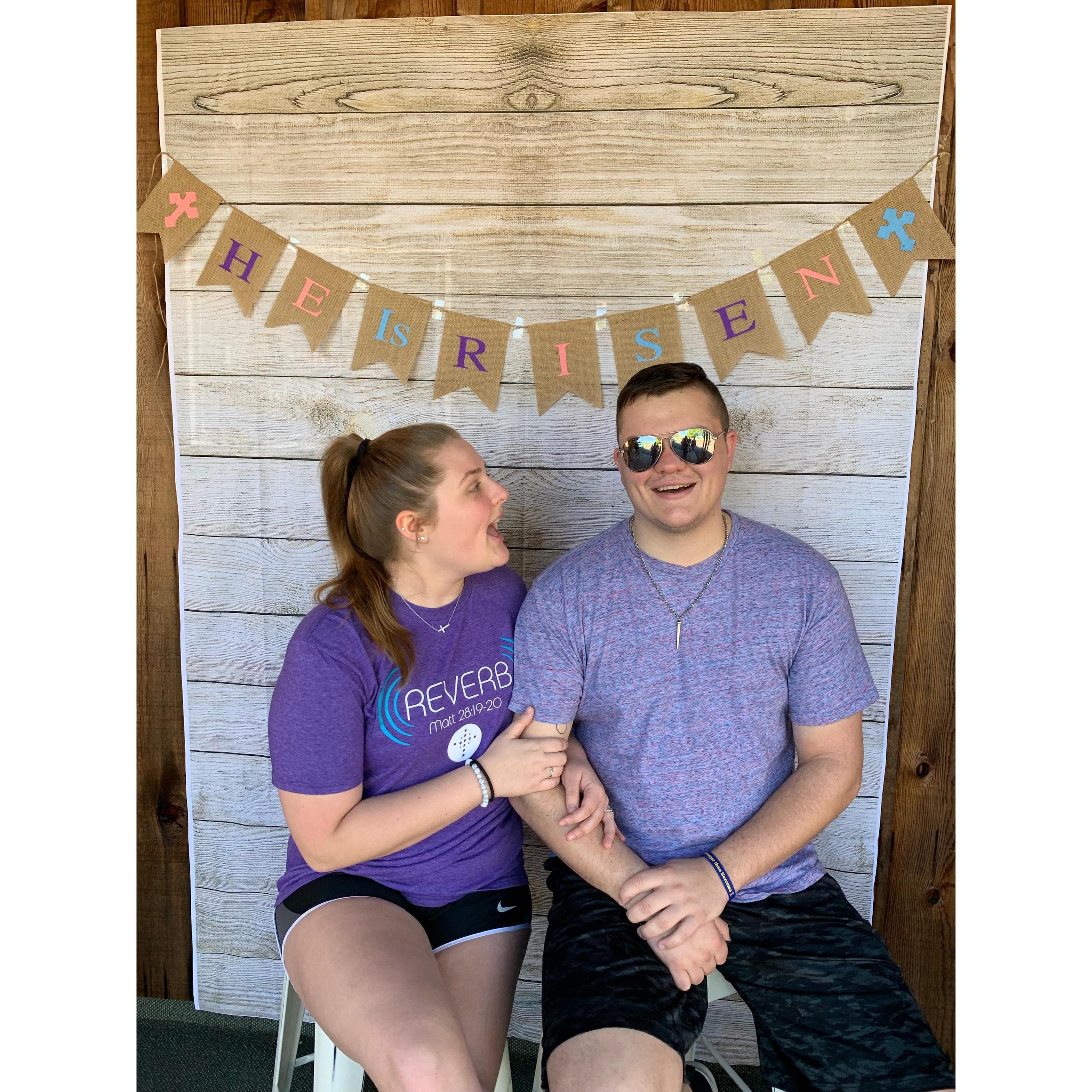 Justin always has his sunglasses on and Merritt has to tell him to take them off for pictures all the time...