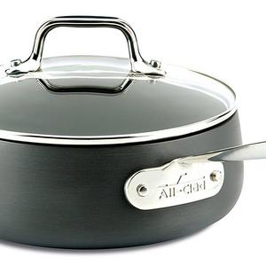 Groupe SEB - All-Clad E7852664 HA1 Hard Anodized Nonstick Dishwasher Safe PFOA Free Sauce Pan Cookware, 2.5-Quart, Black