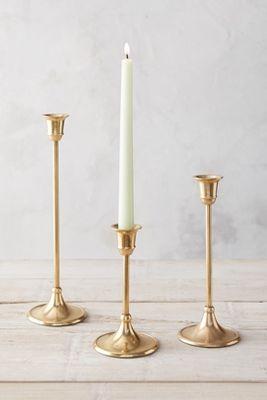 Antiqued Brass Candlestick, Tall