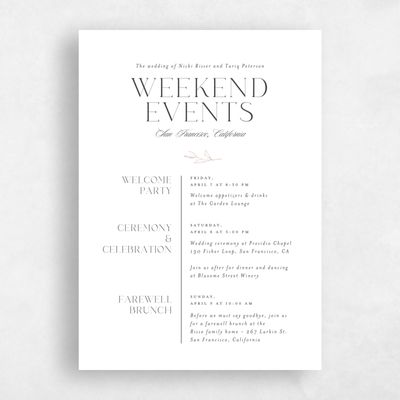 White Wedding Invitation - Finch Classic