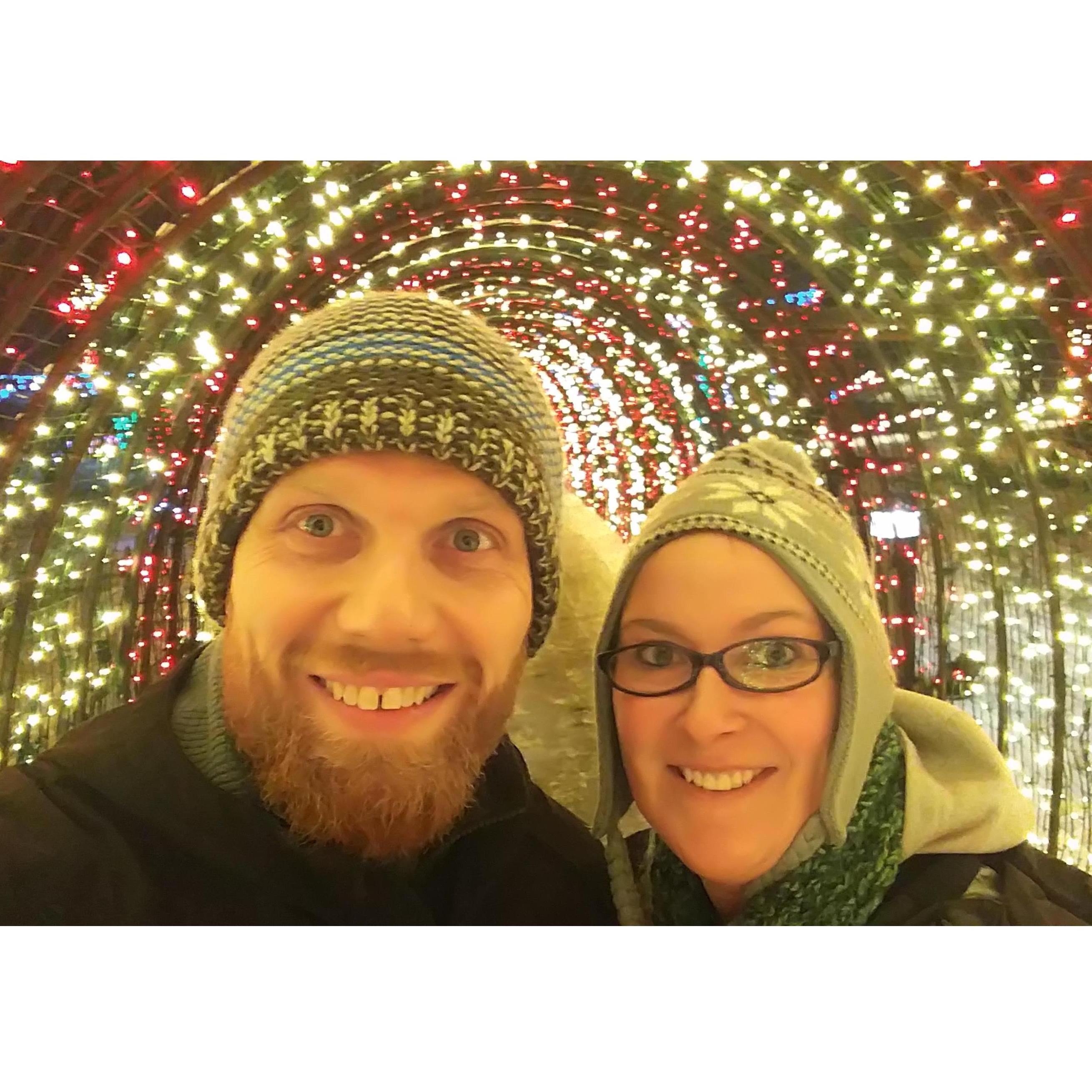 Christmas lights at The Oregon Gardens in the snow was a really magical experience!