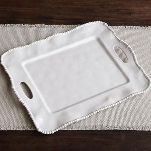Beatriz Ball Alegria Rectangular Tray with Handles, White