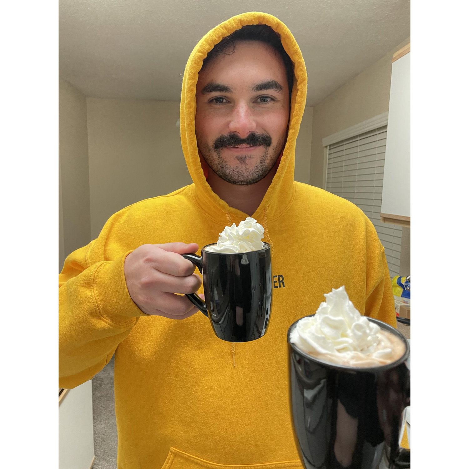 cozy cocoa date- this is when I could tell he loved me!