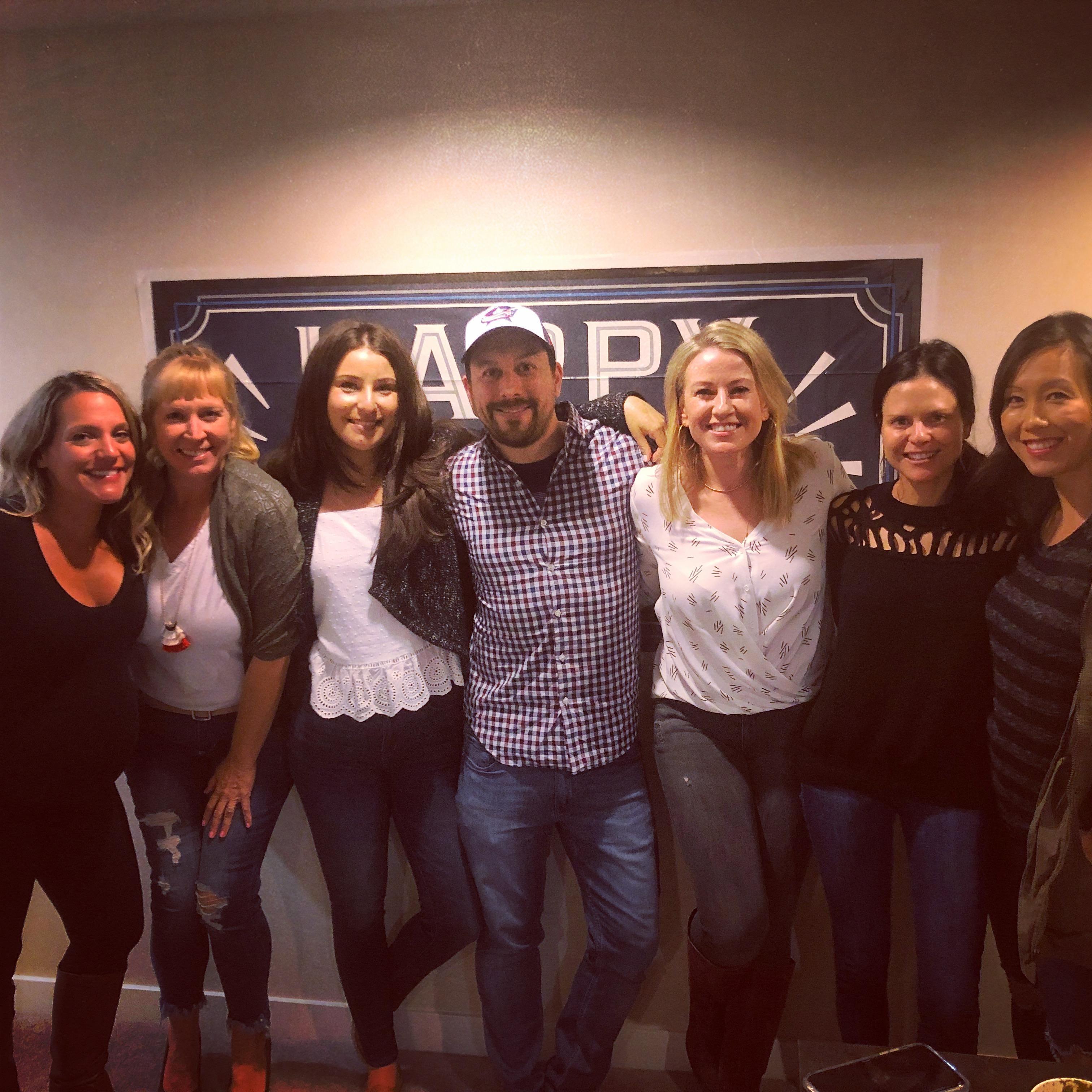Celebrating Rich's birthday ... surrounded by women, in typical fashion.