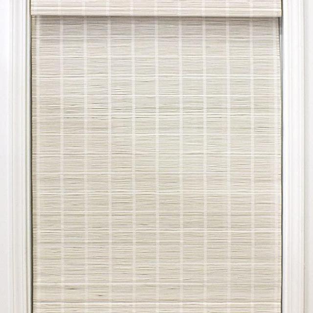 Radiance White Bayshore Matchstick Shade-35 in. W L Bamboo Blinds, Roman, Cordless Shades, 35“ x 64