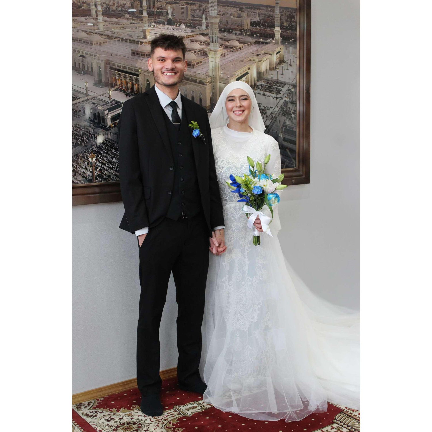 After our Nikkah ceremony at the Mosque